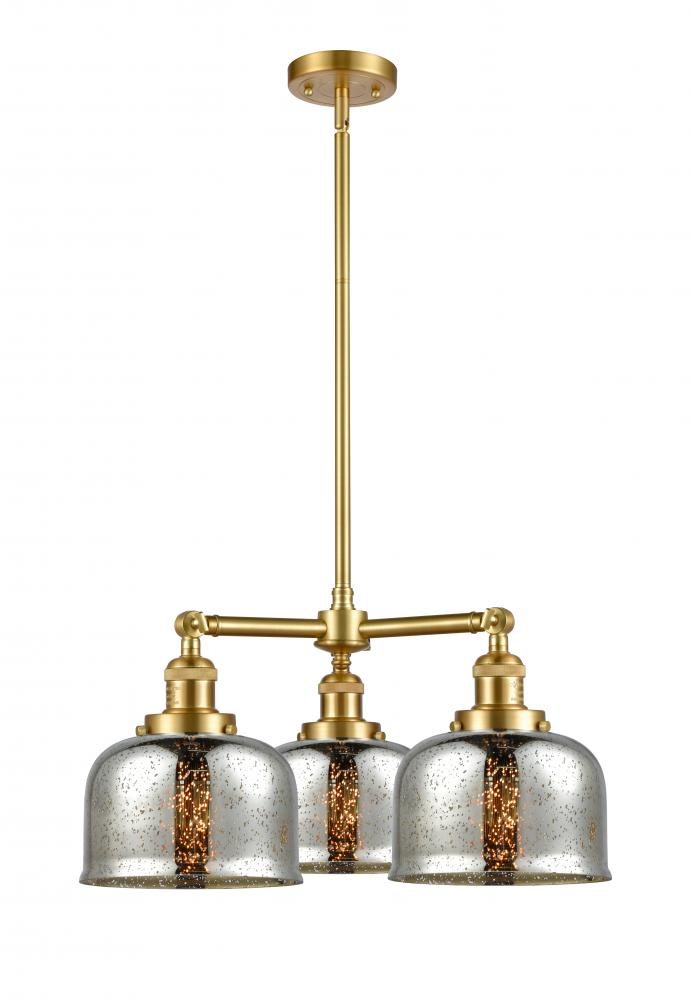 Bell - 3 Light - 22 inch - Satin Gold - Stem Hung - Chandelier