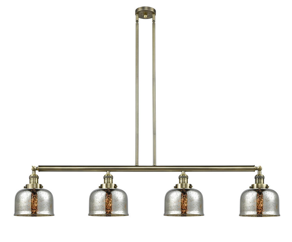 Bell - 4 Light - 53 inch - Antique Brass - Stem Hung - Island Light