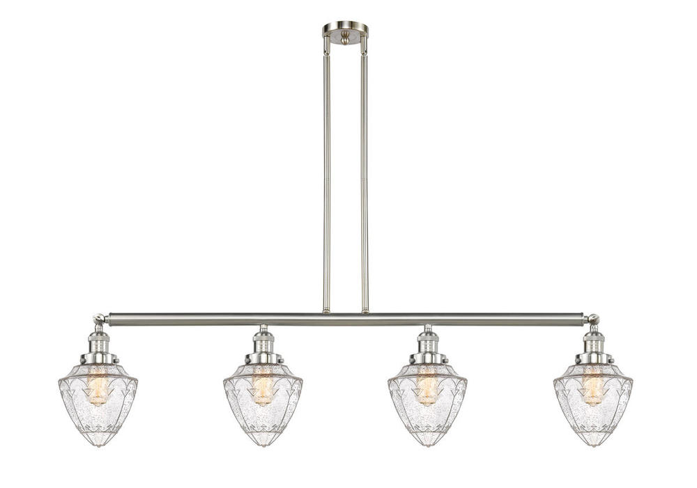 Bullet - 4 Light - 50 inch - Brushed Satin Nickel - Stem Hung - Island Light