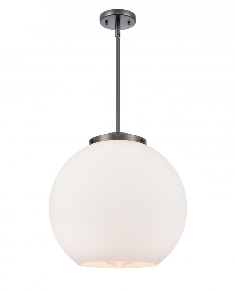 Athens - 1 Light - 16 inch - Matte Black - Stem Hung - Pendant