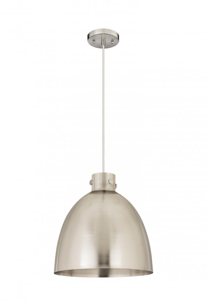 Newton Bell - 1 Light - 16 inch - Satin Nickel - Cord hung - Pendant