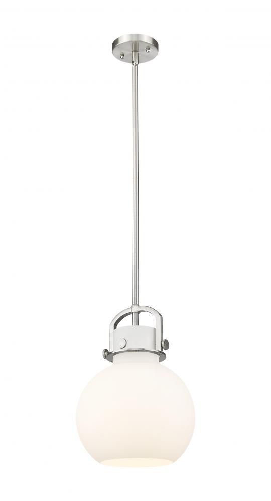 Newton Sphere - 1 Light - 10 inch - Brushed Satin Nickel - Stem Hung - Mini Pendant