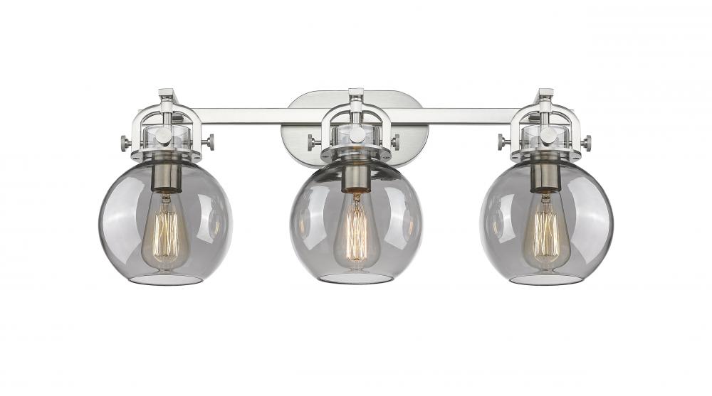 Newton Sphere - 3 Light - 27 inch - Brushed Satin Nickel - Bath Vanity Light