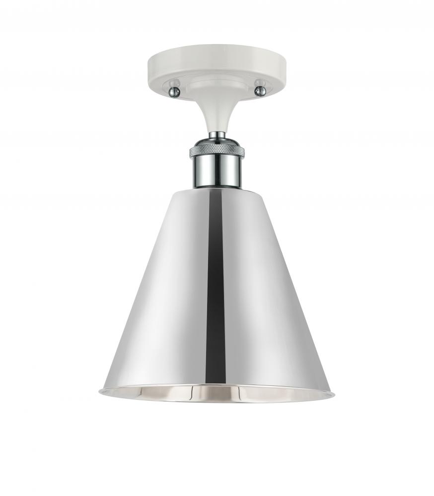 Berkshire - 1 Light - 8 inch - White Polished Chrome - Semi-Flush Mount