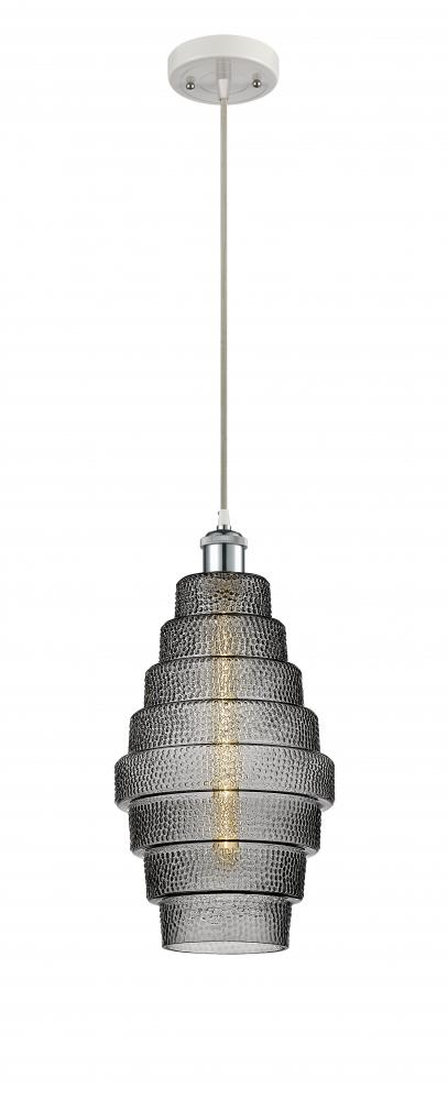 Cascade - 1 Light - 8 inch - White Polished Chrome - Cord hung - Mini Pendant