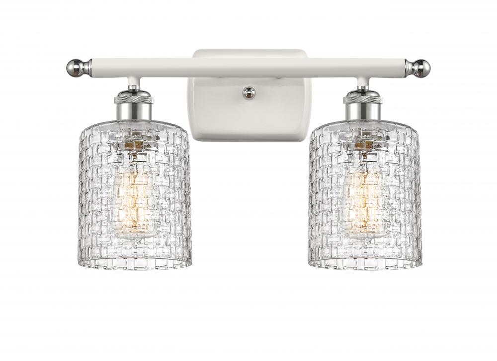 Cobbleskill - 2 Light - 15 inch - White Polished Chrome - Bath Vanity Light