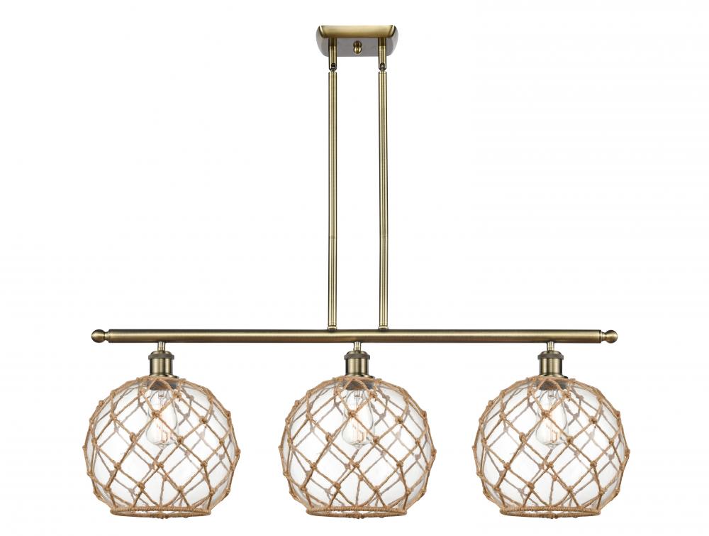 Farmhouse Rope - 3 Light - 37 inch - Antique Brass - Cord hung - Island Light