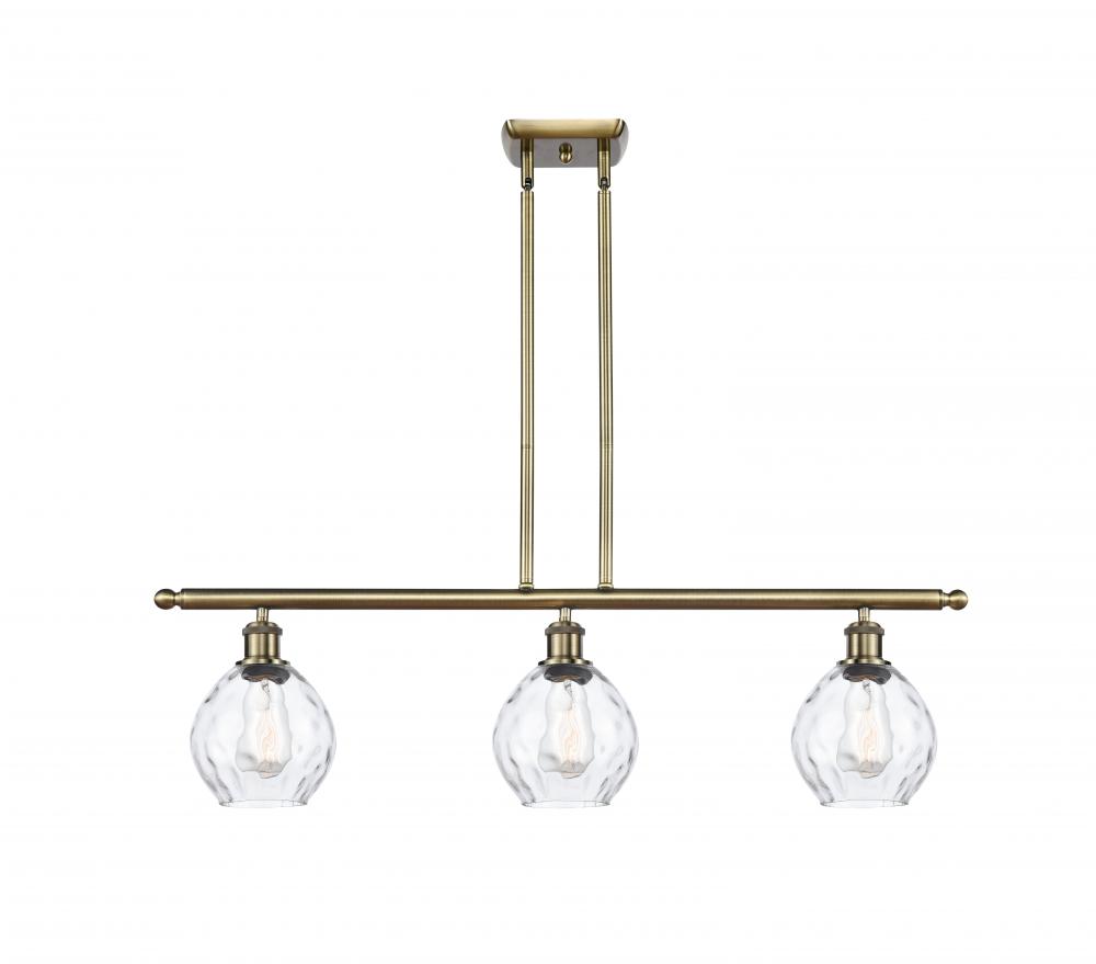 Waverly - 3 Light - 36 inch - Antique Brass - Cord hung - Island Light