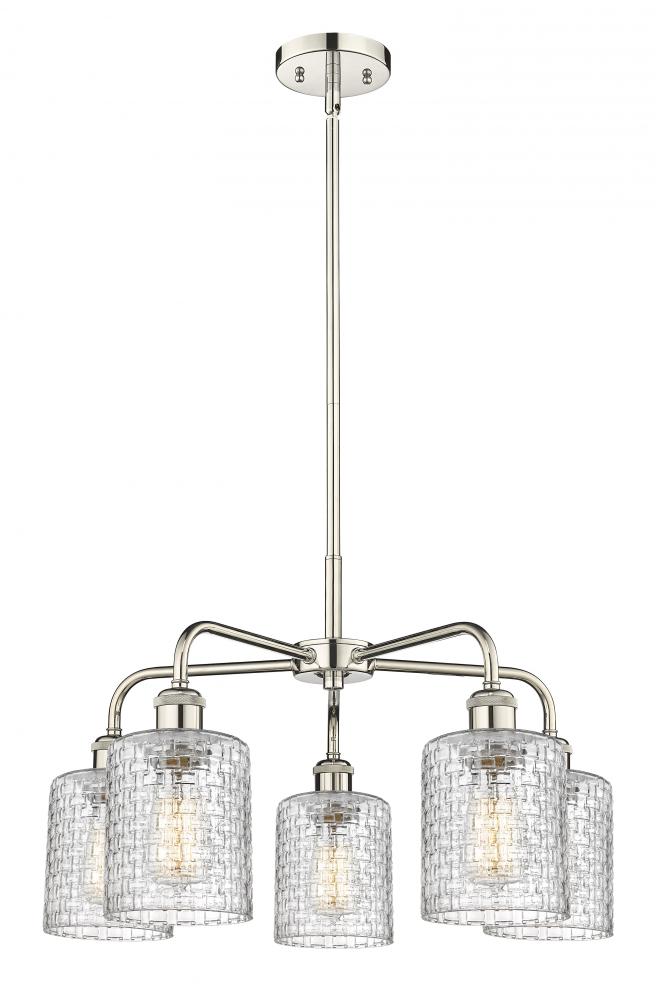 Cobbleskill - 5 Light - 23 inch - Polished Nickel - Chandelier