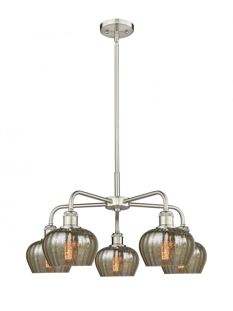 Fenton - 5 Light - 25 inch - Satin Nickel - Chandelier