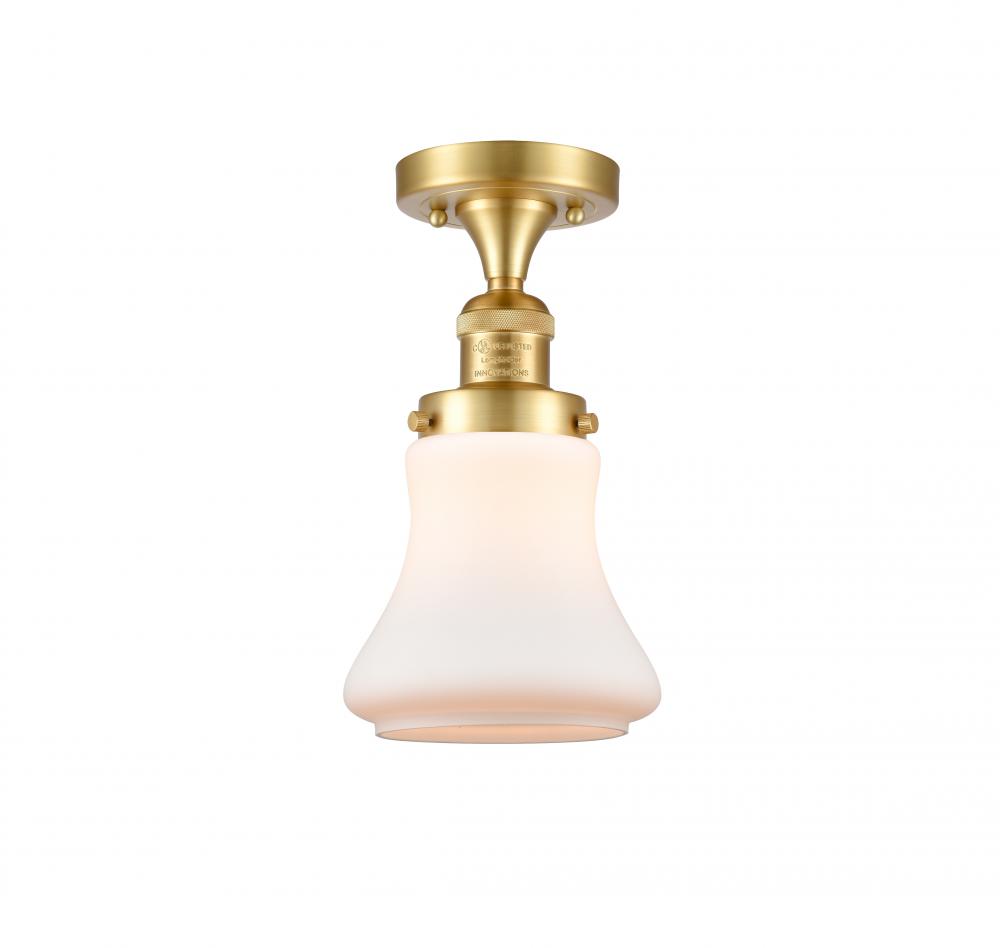 Bellmont - 1 Light - 6 inch - Satin Gold - Semi-Flush Mount