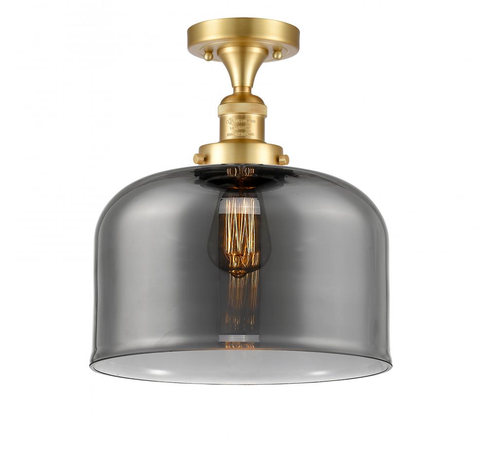 Bell - 1 Light - 12 inch - Satin Gold - Semi-Flush Mount