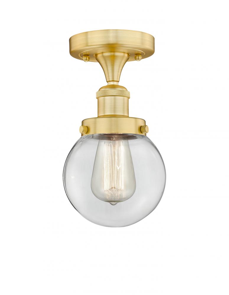 Beacon - 1 Light - 6 inch - Satin Gold - Semi-Flush Mount