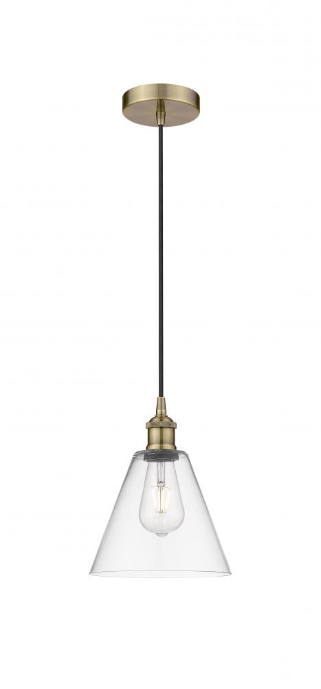 Berkshire - 1 Light - 8 inch - Antique Brass - Mini Pendant