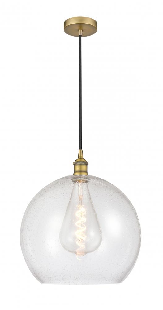 Athens - 1 Light - 14 inch - Brushed Brass - Cord hung - Pendant