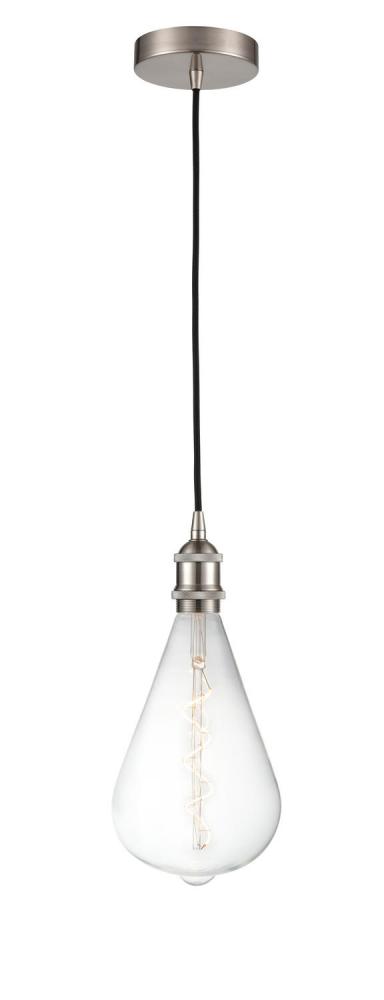 Edison - 1 Light - 7 inch - Brushed Satin Nickel - Cord hung - Mini Pendant