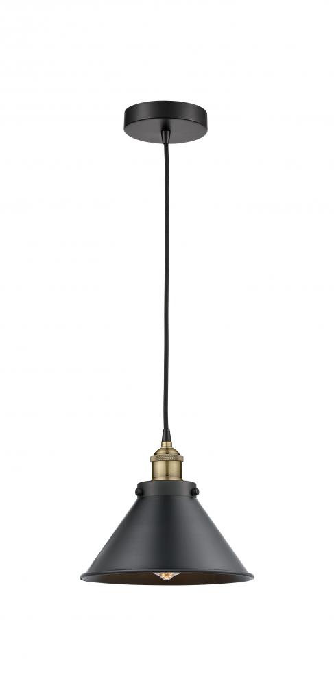 Briarcliff - 1 Light - 10 inch - Black Antique Brass - Cord hung - Mini Pendant