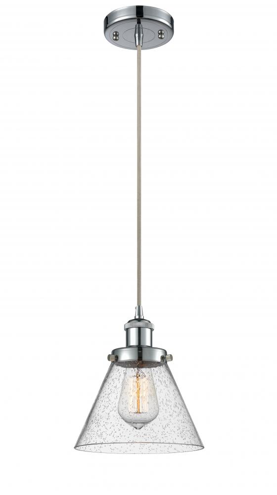 Cone - 1 Light - 8 inch - Polished Chrome - Cord hung - Mini Pendant