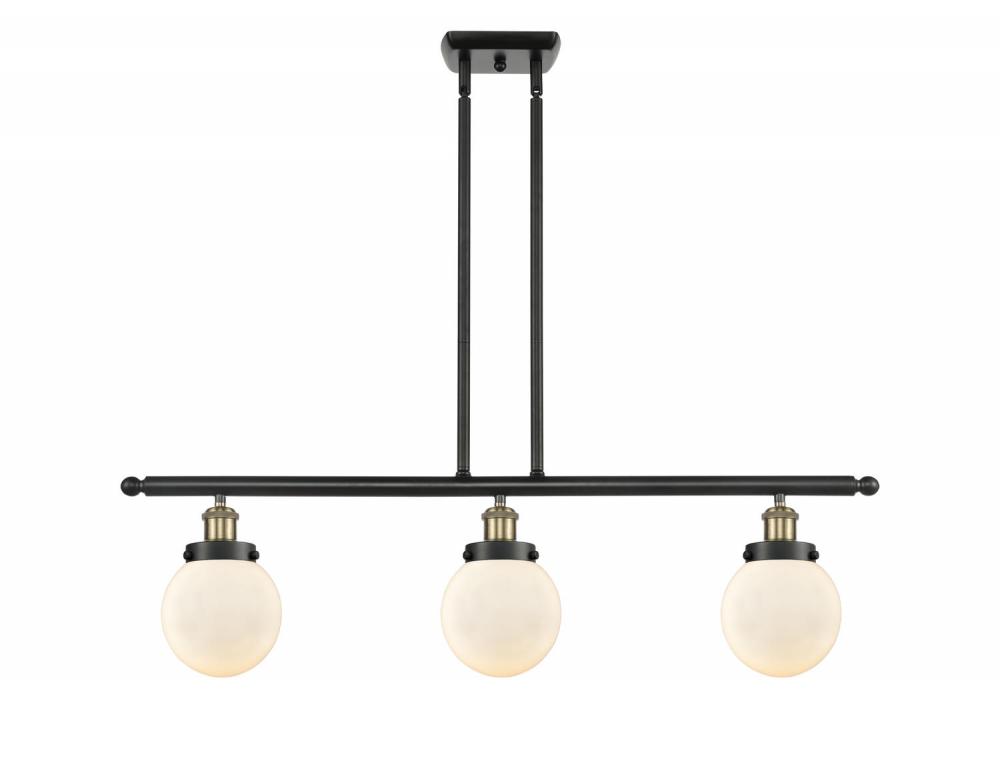 Beacon - 3 Light - 36 inch - Black Antique Brass - Stem Hung - Island Light