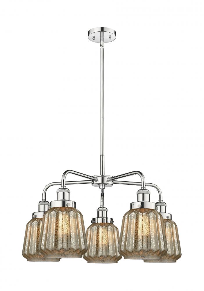 Chatham - 5 Light - 26 inch - Polished Chrome - Chandelier