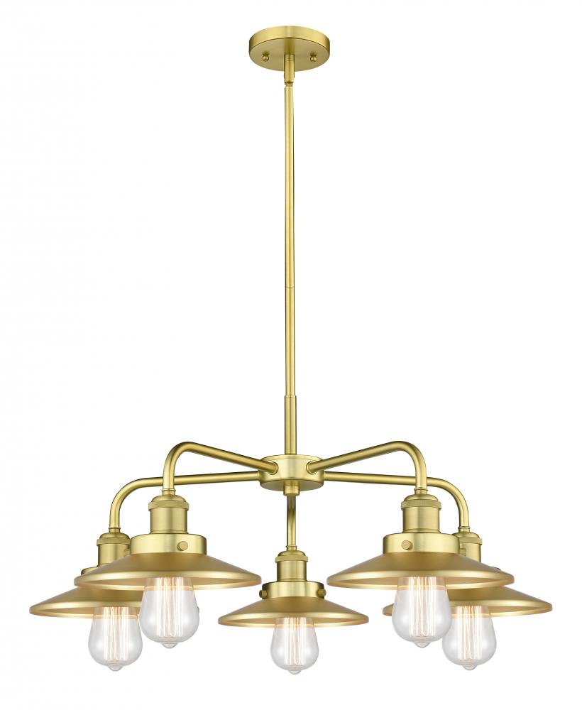 Edison - 5 Light - 27 inch - Satin Gold - Chandelier