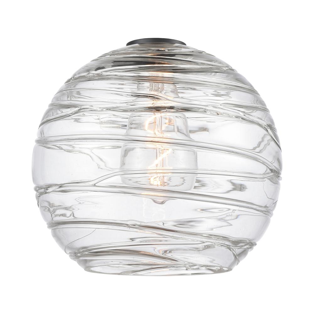 Deco Swirl 10" Clear Glass