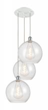 Innovations Lighting 113B-3P-WPC-G124-12 - Athens - 3 Light - 18 inch - White Polished Chrome - Cord Hung - Multi Pendant