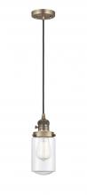 Innovations Lighting 201CSW-BB-G312-LED - Dover - 1 Light - 5 inch - Brushed Brass - Cord hung - Mini Pendant