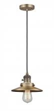 Innovations Lighting 201CSW-BB-M4-LED - Railroad - 1 Light - 8 inch - Brushed Brass - Cord hung - Mini Pendant