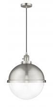 Innovations Lighting 201CSW-SN-HFS-122-SN-LED - Hampden - 1 Light - 13 inch - Brushed Satin Nickel - Cord hung - Pendant