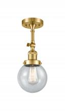 Innovations Lighting 201F-SG-G204-6 - Beacon - 1 Light - 6 inch - Satin Gold - Semi-Flush Mount