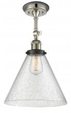 Innovations Lighting 201FBP-PNBK-G44-L - Cone - 1 Light - 12 inch - Polished Nickel - Semi-Flush Mount