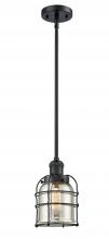 Innovations Lighting 201S-BK-G58-CE - Bell Cage - 1 Light - 6 inch - Matte Black - Stem Hung - Mini Pendant