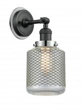 Innovations Lighting 203BK-BPPC-HRPC-G262 - Stanton - 1 Light - 6 inch - Matte Black - Sconce