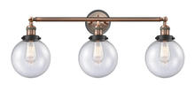 Innovations Lighting 205BP-ACBK-G204-8 - Beacon - 3 Light - 32 inch - Antique Copper - Bath Vanity Light