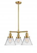 Innovations Lighting 207-SG-G42 - Cone - 3 Light - 22 inch - Satin Gold - Stem Hung - Chandelier