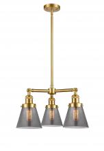 Innovations Lighting 207-SG-G63 - Cone - 3 Light - 19 inch - Satin Gold - Stem Hung - Chandelier