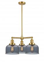 Innovations Lighting 207-SG-G73 - Bell - 3 Light - 22 inch - Satin Gold - Stem Hung - Chandelier