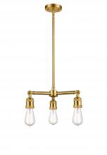 Innovations Lighting 207-SG-LED - Bare Bulb - 3 Light - 15 inch - Satin Gold - Stem Hung - Chandelier