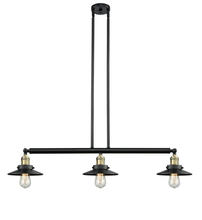 Innovations Lighting 213-BAB-M6 - Railroad - 3 Light - 41 inch - Black Antique Brass - Stem Hung - Island Light