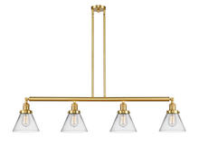 Innovations Lighting 214-SG-G42-LED - Cone - 4 Light - 52 inch - Satin Gold - Stem Hung - Island Light