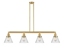 Innovations Lighting 214-SG-G44-LED - Cone - 4 Light - 52 inch - Satin Gold - Stem Hung - Island Light