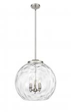 Innovations Lighting 221-3S-SN-G1215-18-LED - Athens Water Glass - 3 Light - 18 inch - Brushed Satin Nickel - Cord hung - Pendant