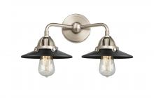 Innovations Lighting 288-2W-SN-M6-BK-LED - Railroad - 2 Light - 16 inch - Brushed Satin Nickel - Bath Vanity Light