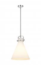 Innovations Lighting 410-1SL-PN-G411-14WH - Newton Cone - 1 Light - 14 inch - Polished Nickel - Pendant