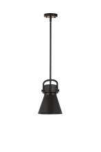 Innovations Lighting 410-1SS-BK-M411-8BK - Newton Cone - 1 Light - 8 inch - Matte Black - Mini Pendant