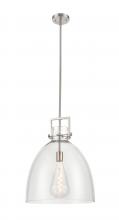 Innovations Lighting 411-1SL-SN-G412-16CL - Newton Bell - 1 Light - 16 inch - Satin Nickel - Pendant