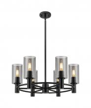 Innovations Lighting 434-6CR-BK-G434-7SM - Crown Point - 6 Light - 24 inch - Matte Black - Chandelier