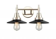 Innovations Lighting 447-2W-PN-M6-BK-LED - Railroad - 2 Light - 17 inch - Polished Nickel - Bath Vanity Light