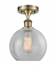 Innovations Lighting 516-1C-AB-G125-LED - Athens - 1 Light - 8 inch - Antique Brass - Semi-Flush Mount